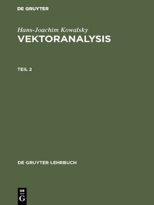 cover image of Vektoranalysis. Teil 2